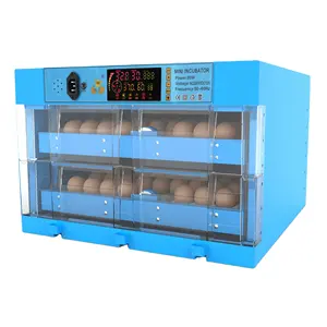 Incubadora de ovos automática, máquina de chocar fazenda 2 camadas 128 capacidade