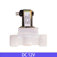 Katup Solenoid Air, katup Solenoid plastik, biasanya tertutup 12V 24V 1/2 V magnetik listrik DC N/C saklar aliran Inlet udara 220"