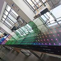 Piste de danse lumineuse LED pour scène, effet miroir infini 3D pour événements et mariages, carrelage magnétique LED pour sol
