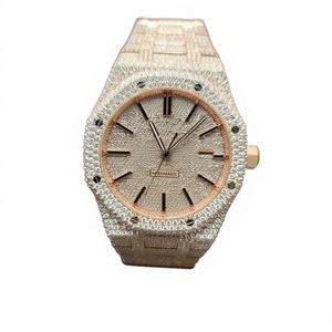 Reloj de Lujo Hip Hop con Diamantes Moissanite Iced Out, Reloj de Acero Inoxidable con Esfera de Cristal, Reloj Iced para Hombre, Relojes de Diamantes Personalizados - Product Image 1