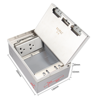 Boîtier de prise de sol encastré FUPAI FP-200 à 4 prises en acier inoxydable 10A 220V avec module réseau NFC auto-testant et mise à la terre standard IP21