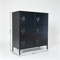 Armoire de rangement métallique à 6 portes avec serrure à clé et portes ventilées pour salle du personnel, fournie par l'usine