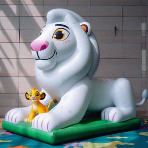 León inflable gigante blanco publicitario de 3m de altura con luces Led, juguete decorativo de León de dibujos animados para Decoración - Product Image 2