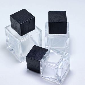 Flacon de parfum en verre personnalisé pour homme, avec pulvérisateur de luxe, transparent, vide, carré, 30ml, 50ml, 100ml, écologique - Product Image 5