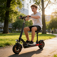 Trottinette électrique pliable et étanche, capacité de charge de 120 kg, pneus de 10 pouces, 350 W, 35 km/h, batterie au lithium 10 Ah, siège pour adultes, trottinette électrique