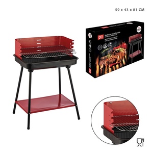 Barbecue rettangolare a carbone con grill 59x43x81cm per giardino