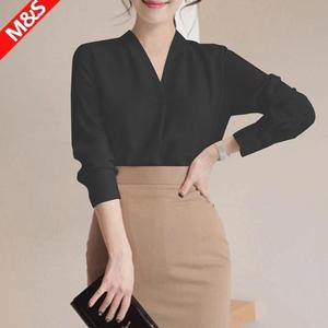 <span class=keywords><strong>Camicia</strong></span> <span class=keywords><strong>bianca</strong></span> S-2XL <span class=keywords><strong>camicia</strong></span> da donna a maniche lunghe in Chiffon professionale stile autunnale coreano <span class=keywords><strong>camicia</strong></span> ampia con scollo a V - Product Image 6