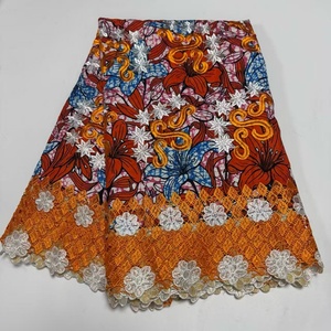 <span class=keywords><strong>Tissu</strong></span> en <span class=keywords><strong>coton</strong></span> <span class=keywords><strong>africain</strong></span> ciré avec dentelles brodées, matériau de dentelle africaine brodée, <span class=keywords><strong>tissu</strong></span> de dentelle française pour la confection de robes - Product Image 6