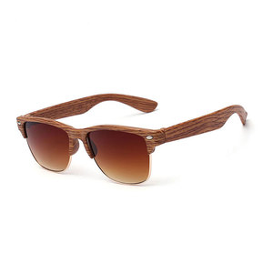 2020 mode <span class=keywords><strong>Bois</strong></span> lunettes De soleil pour femmes hommes Anti-UV semi-sans <span class=keywords><strong>monture</strong></span> lunettes De Soleil Lunettes demi-cadre lunettes - Product Image 1