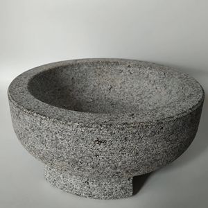 <span class=keywords><strong>Molcajete</strong></span> de Granito Gris Ecológico, Mortero y Pilón de Piedra, Redondo, Duradero, Apto para Alimentos, Utensilios de Cocina - Product Image 4