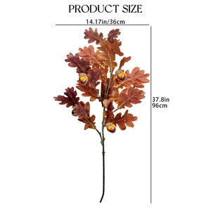 1 branche d'arbre de chêne artificielle, 37,8 pouces de long, avec feuilles et baies, pour la décoration de fêtes, mariages et maisons - Product Image 2