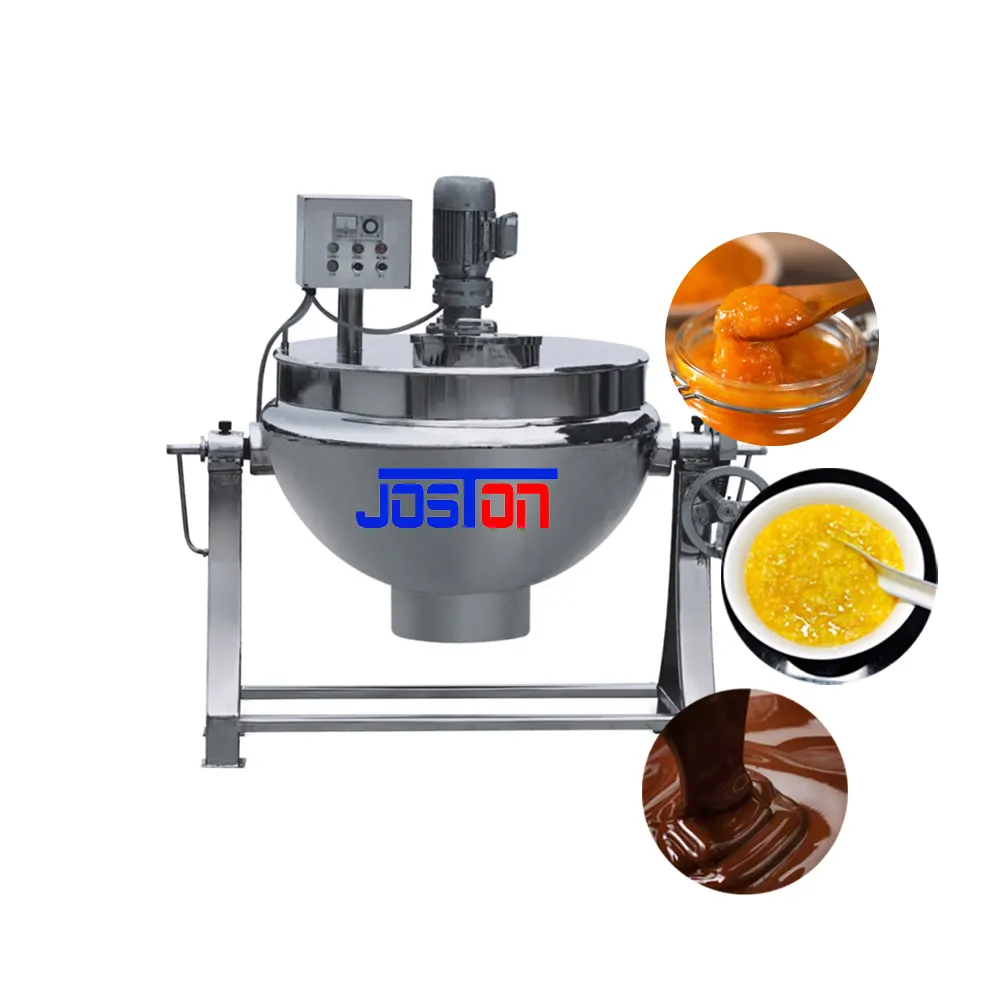 Chocolate Cozinhar Equipamento Pot Dairy Food Machinery Aquecimento Elétrico Titulação Inclinado Chaleira Jacket com Agitador 20L-2000L 100