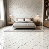 Carrelage Mosaïque Luxe 290x300mm Effet Porcelaine Métallique Glaçurée Mat Craquelé pour Mur de Salle de Bain Moderne, Briques de Foyer, Appartement, Villa