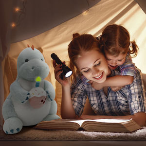Nouvelle conception de peluche <span class=keywords><strong>dinosaure</strong></span> bleu clair qui brille dans le noir pour les enfants, compagnon d'enfance, cadeau de fête d'anniversaire - Product Image 2