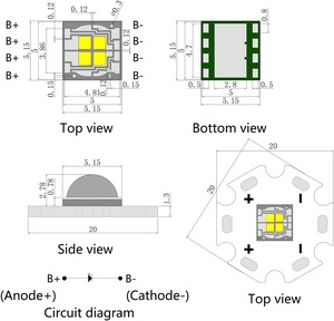 오리지널 3535 라이트 3V 1와트 1W 야외용 백색 80CRI 90CRI 화이트 CREEs <span class=keywords><strong>SMD</strong></span> <span class=keywords><strong>LED</strong></span> 칩(PCB 포함) 10mm 8mm 20mm 스타 보드 - Product Image 2