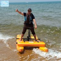 Vélo aquatique gonflable à ponton plat, monoplace, avec cadre en aluminium et plateforme avant gonflable, pour la mer, portable, de Chine, Lumark