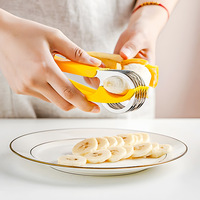 Bananen snijder, ABS + roestvrijstalen fruit- en groentesnijder