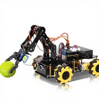 Kit de Coche Robótico Inteligente con Brazo Robótico, 4WD, Control Remoto, Seguimiento de Líneas, Control por IR/Aplicación Web, Material de Felpa, Programación STEM para Mayores de 14 Años