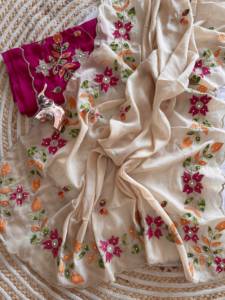 Sari de créateur élégant et brillant, tissé à la main, avec broderie complexe sur toute la surface et magnifique travail de diamants, traditionnel, séchage rapide, protection solaire - Product Image 2
