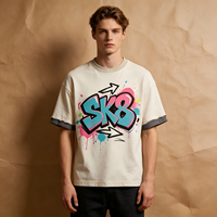 T-shirt Streetwear Homme Oversize Rétro Personnalisé en Coton Lourd 100% Écologique à Séchage Rapide, Impression DTG OEM ODM