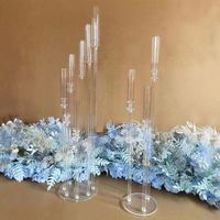 Grandes chandeliers de table en acrylique transparent pour bougies coniques, pour centres de table de mariage, à 5, 6, 8 ou 9 bras