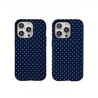 Best-seller transfrontalier : Coque magnétique laser à pois bleus, deux-en-un, pleine couverture, perforée avec précision, anti-chute, compatible charge sans fil