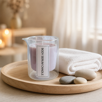 Bougie de massage au sérum corporel FTQS, bougie en verre à la cire de lavande, aromathérapie, OEM, marque privée, longue durée, cadeau