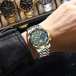 POEDAGAR 984 Nuevo Reloj de Cuarzo para Hombre, Reloj de Lujo de Acero Inoxidable, Cronógrafo Impermeable para Hombre - Product Image 4