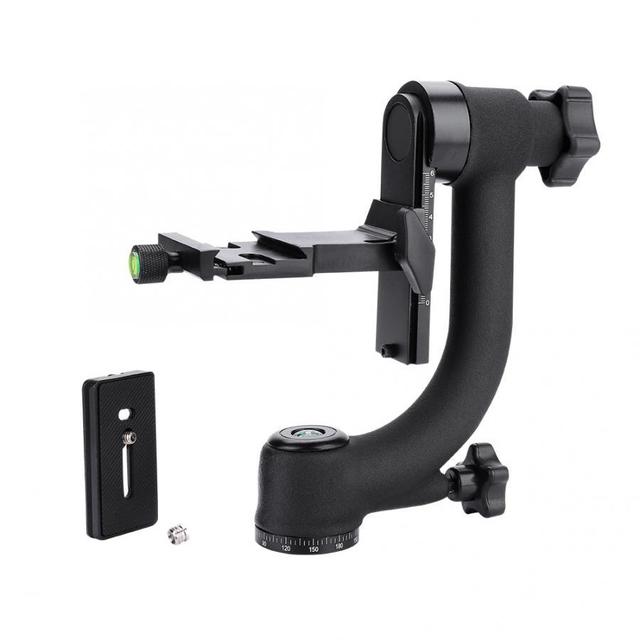 KAMPHO Panoramic Tripod Gimbal Head with Arca Swiss Quick Release Plate for Outdoor Bird/Wildlife Camera Photography