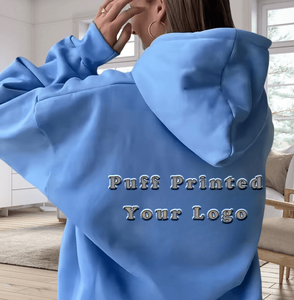 Custom Women's French Terry Sweatshirt 80 Cotton 20 Polyester Hoodies 420g Oversized Heavyweight Custom Puff Print Unisex Hoodie