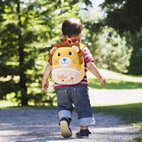 Sac à dos léger en peluche douce pour enfants, motif animaux de dessin animé, avec fermeture éclair, ventilé et lavable, pour bébés, garçons et filles