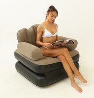 Nuevo Sofá Cama Inflable Plegable 2 en 1 2026, Sofá Perezoso de PVC Engrosado con Flocado, Colchón para Siesta