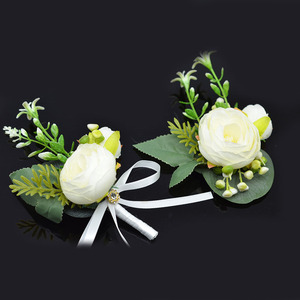 Bracciale bracciale da polso corpetto da polso e da uomo Boutonniere Set per accessori per fiori da sposa decorazioni per abiti da ballo - Product Image 1