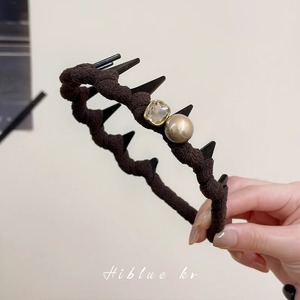 High skull top toothed fabric wavy headband women wash <b>face</b> hairpin non-slip headdress high sense of light luxury 2026 new style - Product Image 1