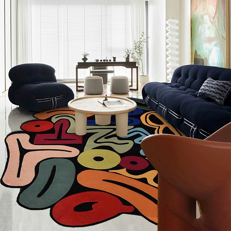 Colorful irregular shaped carpet