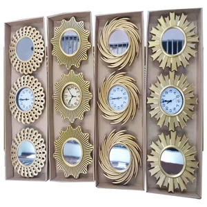 Şık ev dekorasyon 3-Piece ayna saat elektrikli iğne ekran ile Set tek yüz duvar saati - Product Image 3