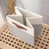 Panier de rangement pliable en toile et tissu, organisateur pliable avec poignées, boîte de rangement pour vêtements