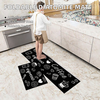 Tapis de cuisine pliable en polyester doux, moderne, fin, à absorption rapide de l'eau, antidérapant, séchage rapide, pour égoutter l'eau sur le comptoir