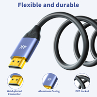 Cable HDMI 2.0 de Alta Velocidad al por Mayor, 4K60Hz 3D HDR, Conector Chapado en Oro, Cable de Audio y Video HD de 1M 3.3 pies para TV Box, Proyector, Monitor