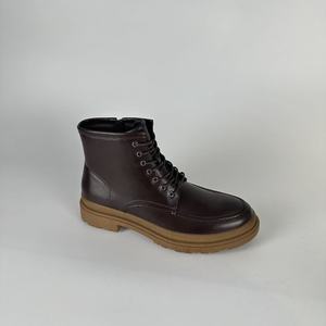 מגפי צ'לסי מעור טבעי מגפי מרטין מגפי קרסול גבוהים ונוחים עם סוליית סִגְנוֹן מוגבהת לשימוש יומיומי בחורף - Product Image 6