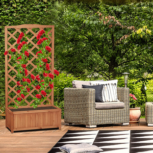 Di <span class=keywords><strong>legno</strong></span> Reticolo Fioriera Pentola Scoperta Sollevato Giardino Letto di fiori <span class=keywords><strong>Con</strong></span> <span class=keywords><strong>Traliccio</strong></span> di <span class=keywords><strong>Legno</strong></span> - Product Image 2