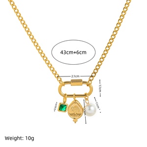 Mujer Clap Slip Llavero Zircon Aircraft Uncle Wings Pearl Love Colgante Chapado en oro 12 meses Piedras de nacimiento - Product Image 4