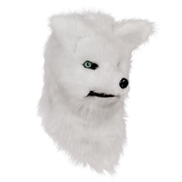 Masque de renard blanc réaliste en latex, masque intégral de renard avec bouche mobile, costume de renard pour Halloween, fête costumée, masques d'animaux en fourrure