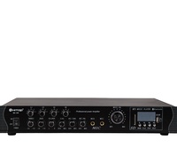 Amplificateur de système PA Hitop 100W - Boîtier métallique pour sortie 70V/100V Noir