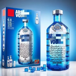 Montaj tuğla viski şişesi simülasyon serisi yaratıcı koleksiyon modeli yapı taşları yetişkinler için Set noel hediyesi - Product Image 1