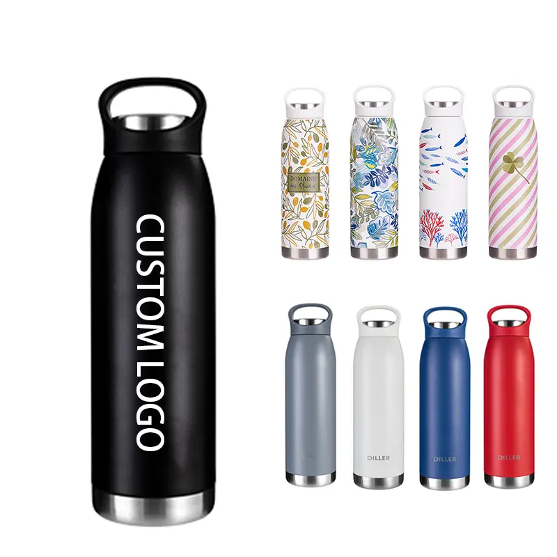 Diller Water Bottle Custom Double Wall Insulated Stainless Steel Metal Thermal Vaccum Vacuum Flask Thermo Thermoses