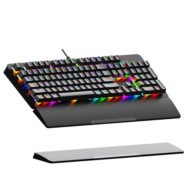 AK104 Full-Size ABS Translucent Keycaps USB New Mechanical Keyboard Removable Hand Rest Colorful Mixed Light IGASKET Structure