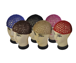Venta al por mayor gorro <span class=keywords><strong>de</strong></span> <span class=keywords><strong>dormir</strong></span> <span class=keywords><strong>para</strong></span> el <span class=keywords><strong>pelo</strong></span> <span class=keywords><strong>de</strong></span> las mujeres coloridas Crochet Snood poliéster Hair Net - Product Image 3
