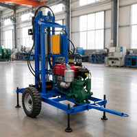 Máquinas Perforadoras de Pozos de Agua Portátiles ODM, Motor Diésel de 25 HP, EPA Euro5, Plataforma de Perforación de Pozos de 200 m para Riego Agrícola