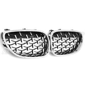Parrilla Delantera Estilo Diamante Cromado y Negro Brillante para BMW Serie 5 E60 E61 2003 2004 2005 2006 2007 2008 2009 2010 - Product Image 4
